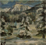 Carl Pflueger: Winter im Gailtal, Oel, 1931